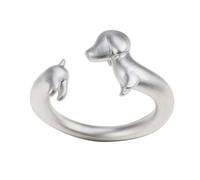 Gu Feng Dackel Hunderinge für Männer und Frauen Mode Persönlichkeit Kreative Öffnung Verstellbare Niedliche Tierringe