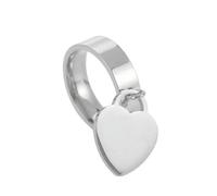 Gu Feng Edelstahl-Paarringe mit baumelndem Herzanhänger Dating-Ring für Frauen Männer Mode Hochzeit Liebhaber Schmuck Geschenk