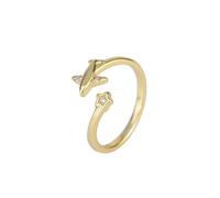 Gu Feng Einfache Persönlichkeit Diamant Flugzeug Ring Koreanischer Zirkon offener Ring Frau