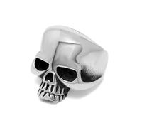 Gu Feng Einfacher Gothic Totenkopf Ring für Männer Edelstahl Biker Roker Totenkopf Ring Mode Damen Schmuck Geschenk