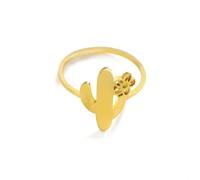 Gu Feng Einfacher Kaktus Ring Frauen Mädchen Edelstahl niedliche minimalistische Fingerringe Mode Pflanze Schmuck Geburtstagsgeschenk