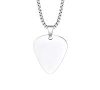 Gu Feng Einzigartige Gitarren-Plektrum-Halskette für Männer Schwarz Silber Farbe Edelstahl Schmuck Geschenke