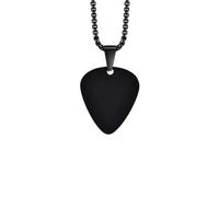 Gu Feng Einzigartige Gitarren-Plektrum-Halskette für Männer Schwarz Silber Farbe Edelstahl Schmuck Geschenke