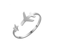 Gu Feng Frauen Star Flugzeug Ring Edelstahl Gold Farbe minimalistisch Verstellbar Offene Flugzeug Finger Ringe Mode Schmuck