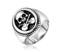 Gu Feng Gitarre Totenkopf Ring Edelstahl Biker Schädel Ring Männer Punk Rock Siegelring Schmuck Party