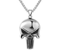 Gu Feng Gothic Punisher Totenkopf Herren Halskette Anhänger Punk Hip Hop Edelstahl Punisher Totenkopf Anhänger Schmuck Geschenk
