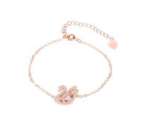 Gu Feng Halskette für Frau Voller rosa Zirkon Schwan Schmuck Set Kette