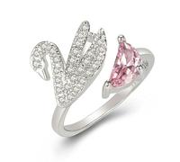 Gu Feng Halskette für Frau Voller rosa Zirkon Schwan Schmuck Set Kette