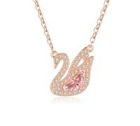 Gu Feng Halskette für Frau Voller rosa Zirkon Schwan Schmuck Set Kette