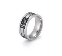 Gu Feng Jesus Kreuz Ring Männer Edelstahl Schwarzer Finger Ringe Religiöses christliches Gebet Amulett Schmuck Geschenk