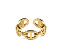 Gu Feng Koreanische einfache Schweinenase Japanische Wort Ring Damenmode süßes Temperament Persönlichkeit Ring