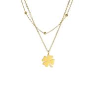 Gu Feng Lucky Vierblatt Kleeblatt Halskette Edelstahl Gold Farbe Halsketten Charms für Frauen Mädchen Mode Schmuck