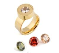 Gu Feng Mode DIY Kristallring Vierfarbige Zirkon-Tauschringe für Frauen