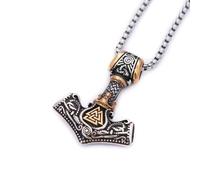 Gu Feng Mode Halskette Vintage Wikinger Thor's Hammer Anhänger Halsketten Punk Hip Hop Nordic Valknut Männliches Amulett Schmuck Geschenke