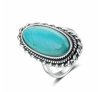 Gu Feng Natürlicher Türkis Ring für Frauen Ringe Retro-Design Fine Jewelry Geschenke