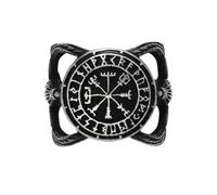 Gu Feng Nordic Viking Kompass Titan Stahl Offener Ring Vintage Edelstahl Krähe Hand Schmuck