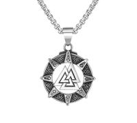 Gu Feng Nordic Wikinger Halskette Dreieck Medaillon Titan Anhänger Persönlichkeit Vintage