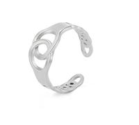 Gu Feng Punk Handschellen Ring Edelstahl offene Finger Ringe Französisch Beliebt Gothic Paar Schmuck Geschenke für Frauen Männer Liebhaber