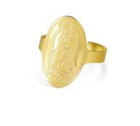 Gu Feng Religiöse Jungfrau Maria Ring Frauen Edelstahl Gold Farbe offene Finger Ringe Mutter Jesu Katholischer gesegneter Schmuck
