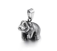 Gu Feng Retro Stereo Slawischer Bär Anhänger Halskette 316L Edelstahl Punk Hip Hop Tier Bär Biker Halskette Männer Frauen Schmuck Geschenk
