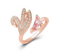 Gu Feng rosa zirkon schwan ring rosa kristall ohrstecker halskette