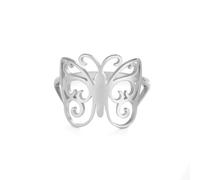 Gu Feng Schmetterling Edelstahl Ring Mode Skelett Schmetterling Damen Ring
