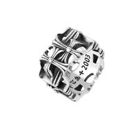 Gu Feng Schmuck Accessoire Persönlichkeit Vintage Kreuz quadratischer Herren ring aus Titan