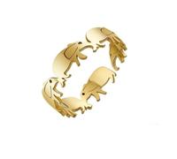 Gu Feng Schöner Elefant offener Ring für Frauen Edelstahl Gold Farbe verstellbare Ringe Mode niedlicher Tierschmuck Geschenk