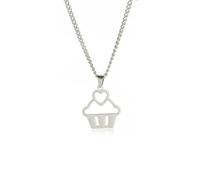 Gu Feng Schönes Herz Cupcake Anhänger Halskette für Frauen Mädchen HalskettenSchmuck Geschenk für Kuchenbäcker