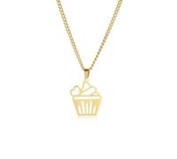 Gu Feng Schönes Herz Cupcake Anhänger Halskette für Frauen Mädchen HalskettenSchmuck Geschenk für Kuchenbäcker