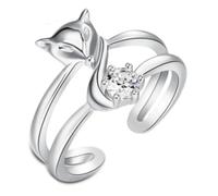 Gu Feng Temperament Silber Damen Mond Fuchs Ring Modischer offener Ring
