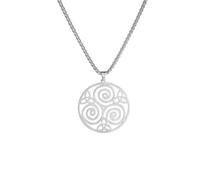 Triskele Triskelion Halskette Männer Edelstahl Dreifache Spirale Irischer Knoten Anhänger Lange Kette Amulett Schmuck Geschenk