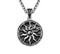 Gu Feng Vintage Apollo Amulett Sonnengott Anhänger Halskette Herrenmode Runde Edelstahl Halskette Mode Amulett Schmuck Geschenk