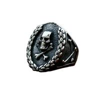 Gu Feng Vintage Edelstahl Vampir Schädel Knochenring für Männer Punk Gothic Heavy Metall Totenkopf Ringe Mode Amulett Schmuck