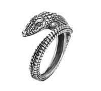 Gu Feng Vintage Nische klassischer Krokodil Ring vielseitiger Herren Damen Persönlichkeit stilvoller offener Ring