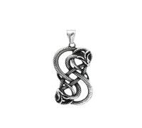 Gu Feng Vintage nordisch Loki Doppeldrache Gothic Ouroboros Anhänger Halskette Edelstahl Wikinger Amulett männlicher Schmuck Geschenke