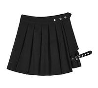 Guangzhou Frauen Harajuku Unregelmäßiger Mini Faltenrock Skater Asymmetrischer Ausschnitt Clubwear Rock Schwarz