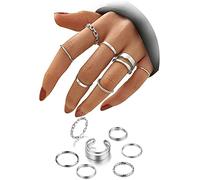 Guanyj Knuckle Rings für Frauen und Männer - Schlangenkette Vintage Boho Midi Ringe, Größe gemischt, Fingerringe Set