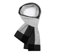 Gucass Herren Schal Winter Warm Kaschmir Vermischt, Classic und Elegant Plaid Männer Schals, 5% Merino Dicker Warmer Weicher Winterschal 180x30cm, Grau