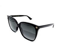 Gucci Damen GG0022S 001 Sonnenbrille, Schwarz (Black/Grey), 57