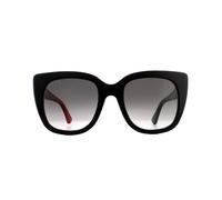 Gucci Katzenaugen Damen Schwarz mit Rot und Grün braunem Farbverlauf Sonnenbrille GG0163SN Einheitsgröße