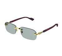 GUCCI Mens GG1221S Sunglasses, Gold-Burgundy-Green, 56