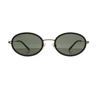 Gucci Oval Damen Schwarz Gold Grün GG1980S Einheitsgröße