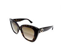 Gucci Unisex - Erwachsene GG0327S-002-52 Sonnenbrille, Dunkel Havana, 52