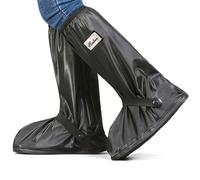GUDECIUS Schwarz Regenschuhe Herren Damen Überschuhe Wasserdicht Beständig Rutschfest Reusable Wasserdichte Schuhüberzieher mit Reflektorstreifen Galoschen für Regen Schnee (38-39, Schwarz)