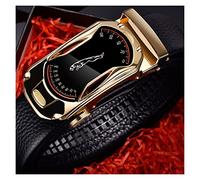 Gürtel Männer Marke Mode Automatische Schnalle Schwarz Echtes Leder Herrenjeans Hohe Qualität Taille Männliche Riemen (Belt Length : 115CM 43to45inch, Color : Bao-JC-Golden)