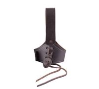 Battle-Merchant - Trinkhorn-Gürtelhalter aus Leder - für EIN Met-/Trinkhorn ab 0,4 Liter Fassungsvermögen - Zubehör für Mittelalter- und Wikinger-LARP - Braun