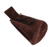 Gürtelmünztasche mit Kordelzug, Wikinger Gürteltasche aus Baumwoll | Kleingeldbeutel im Retro Stil, Coffee Farbton, für Münzen und Ausweise bei Stadtgängen