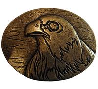 Gürtelschnalle Falke 4,0 cm | Buckle Wechselschließe Gürtelschließe 40mm Massiv | für Jagd-Outfit | Wechselgürtel bis 4cm | Altmessing