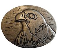 Gürtelschnalle Falke 4,0 cm | Buckle Wechselschließe Gürtelschließe 40mm Massiv | für Jagd-Outfit | Wechselgürtel bis 4cm | Altsilber